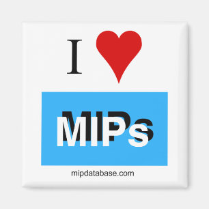 正方形I愛MIPsの磁石のmipdatabaseのロゴ マグネット