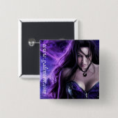 正方形Pinのバッジを夢を見ている尼僧 缶バッジ (正面&裏面)