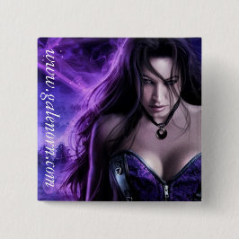 正方形Pinのバッジを夢を見ている尼僧 缶バッジ