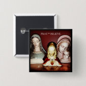 正方形PINを祈って下さい/信じて下さい 缶バッジ (正面&裏面)