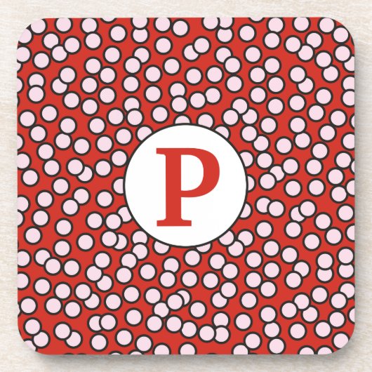 正気でないモノグラムパターン コースター (正面)