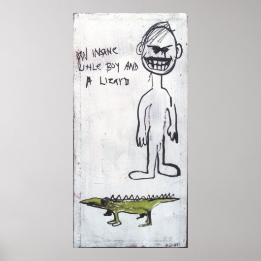 「正気でない小さな男の子とトカゲ」 ポスター (正面)