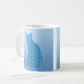正気でない猫-青の色合い コーヒーマグカップ (正面左)