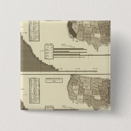 正気でない、イディオティック、ブラインド統計マップ 缶バッジ (正面)