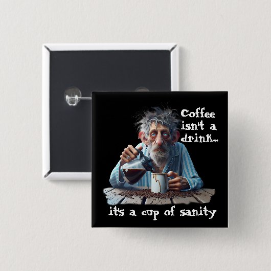 正気のカップ 缶バッジ (正面&裏面)