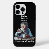 正気のカップ iPhoneケース (裏面)