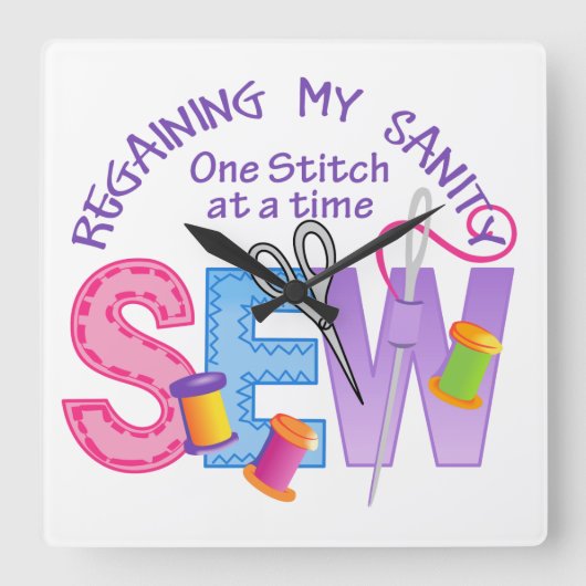 正気を取り戻す スクエア壁時計 (正面)