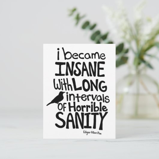 「正気を失った…」 引用文バイエドガーアラン・ポー ポストカード (スタンド正面)