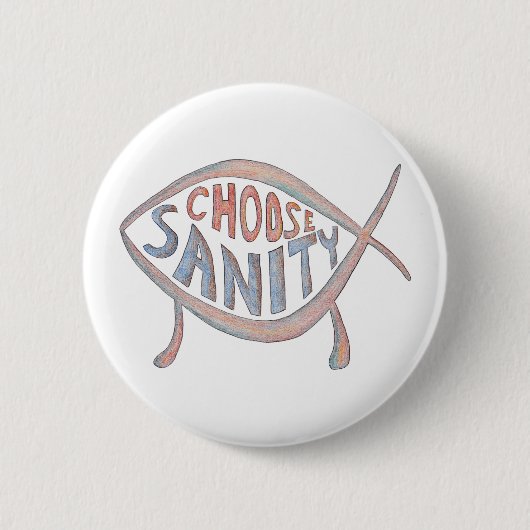 "正気"ボタン選んで下さい 缶バッジ (正面)