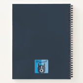 正直かわいい灰色の子犬のアートブルー ノートブック (裏面)