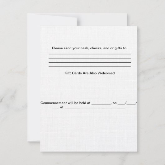 正直な卒業案内 招待状 (裏面)