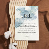 正直になる(TBH)ブルーブレイクアップカード 案内状