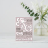 正直に言うと、スタッグ&ドウチケット 名刺 (スタンド正面)