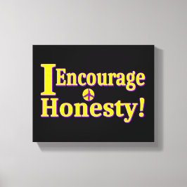 「正直に言ってほしい!」 かわいいデザイン。買今 キャンバスプリント