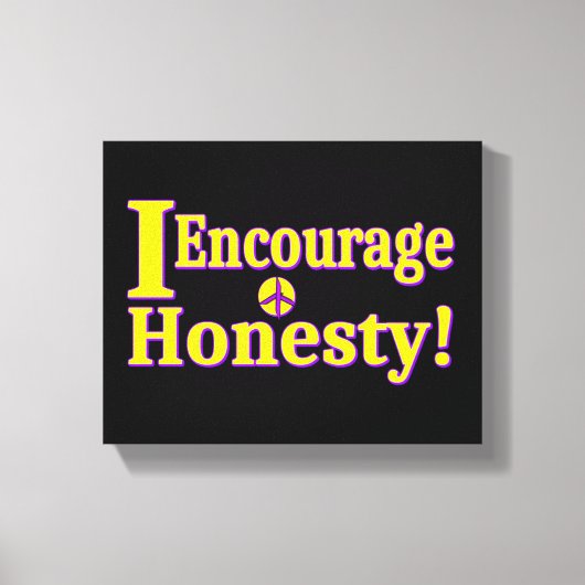 「正直に言ってほしい！」 かわいいデザイン。買今 キャンバスプリント (正面)