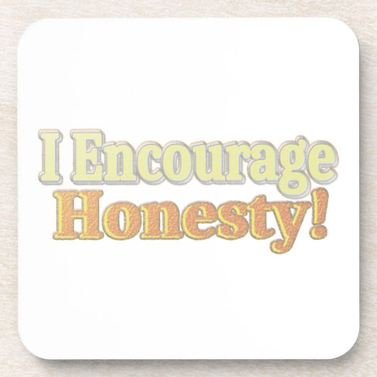 「正直に言ってほしい！」 かわいいデザイン。買今 コースター (正面)