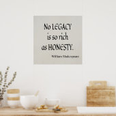 「正直ほど豊かな遺産はない」 シェークスピア ポスター (キッチン)