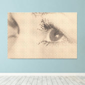 正直ブラック&サーモンハーフトーンエフェクト女性の視線 キャンバスプリント (インサイチュ (ウッドフロア))