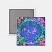 正直ブルーかわいらしおもしろいハートモダンインスピレーション マグネット (正面/裏面)