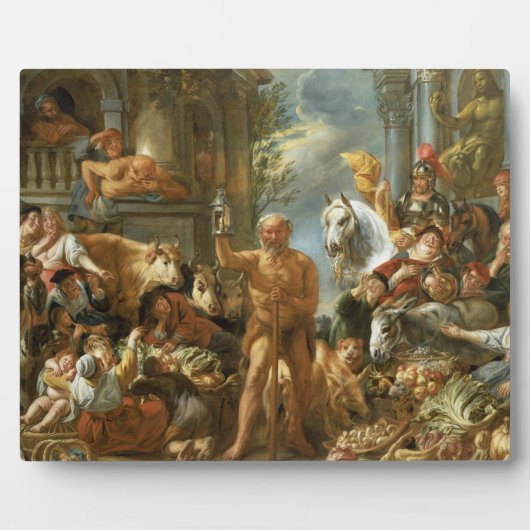 正直者を探しているDiogenes, c.1650-55 (o フォトプラーク (正面)