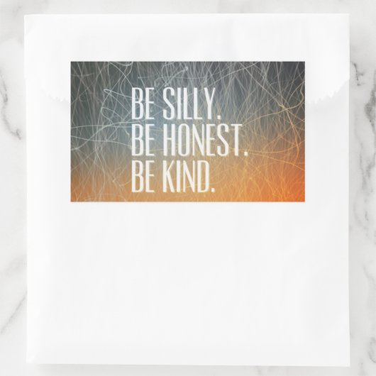 正直間抜けに – やる気を起こさせる引用文 長方形シール (バッグ)