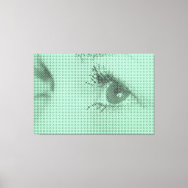 正直黒&緑ハーフトーンエフェクト女性向け キャンバスプリント