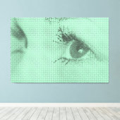 正直黒&緑ハーフトーンエフェクト女性向け キャンバスプリント (インサイチュ (ウッドフロア))