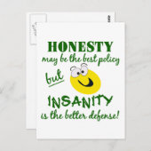 正直/狂気はがき ポストカード (正面/裏面)