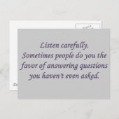 正直：誰かが質問に答える時 ポストカード (正面/裏面)