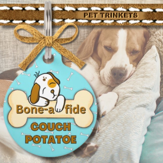 正真正銘のカウチポテト犬 ペット　ネームタグ (クリエイターアップロード済み)
