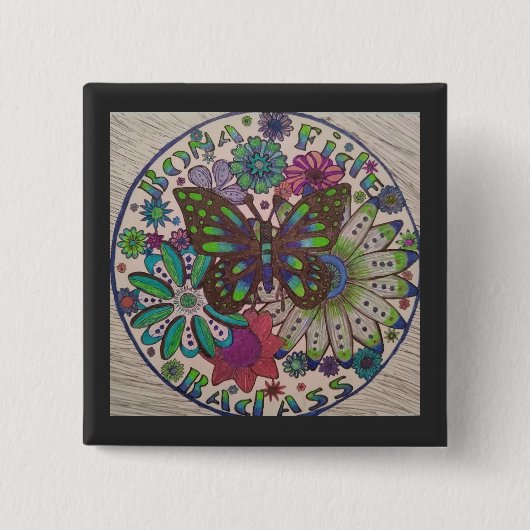 正真正銘バダスボタン 缶バッジ (正面)