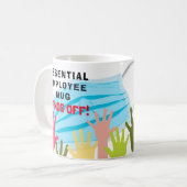 正社員のマグが手を離す！マスおもしろいク コーヒーマグカップ (正面左)