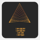 正積真地金ゴールド聖幾何学スクエアスティック スクエアシール (正面)