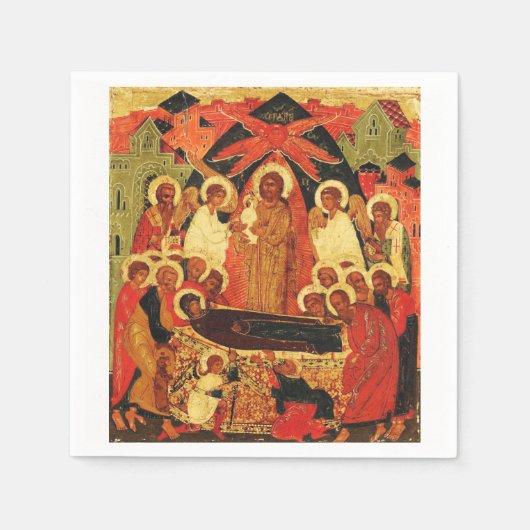 正統な神の母の崇拝 スタンダードカクテルナプキン (正面)