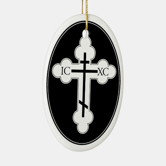 正統の十字のクリスマスツリーのオーナメント セラミックオーナメント (右)