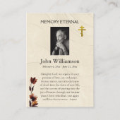 正統派キリスト教記憶の永遠祈りの言葉カード プレイスカード (裏面)