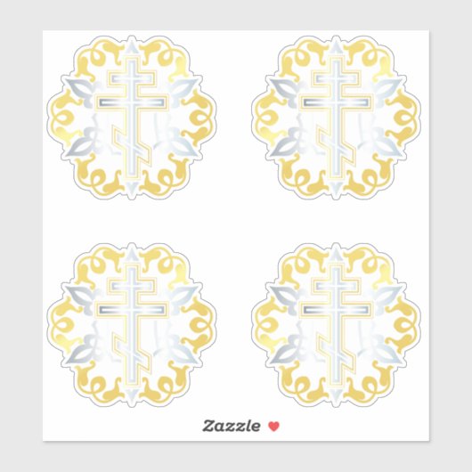 正統派クロス金ゴールドとオーナメント シール (シート)