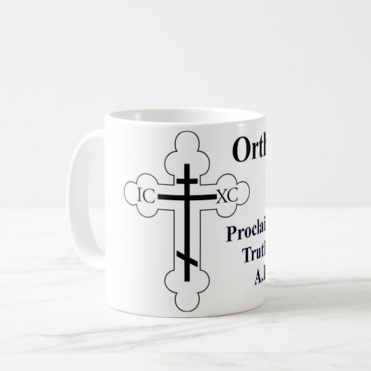 正統派的信仰: A.D. 33以来の真実の宣言 コーヒーマグカップ (正面左)