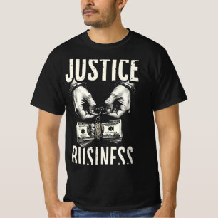 正義が売りに出されている - 大胆な社会風刺Tシャツ Tシャツ