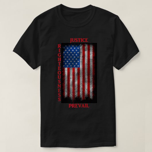 正義が愛国心を勝ち取る Tシャツ (デザイン正面)