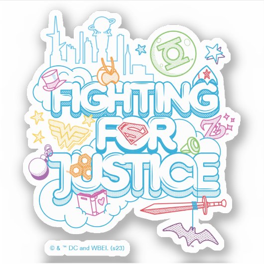 正義すごいのために戦うDCヒーローガールズ シール (正面)