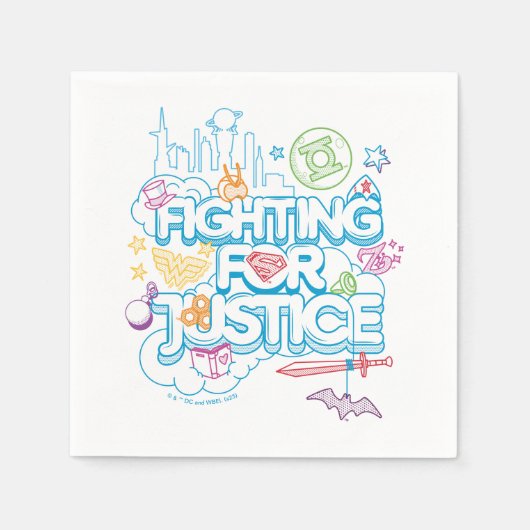 正義すごいのために戦うDCヒーローガールズ スタンダードカクテルナプキン (正面)