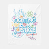 正義すごいのために戦うDCヒーローガールズ フリースブランケット (正面)