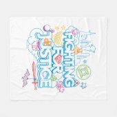 正義すごいのために戦うDCヒーローガールズ フリースブランケット (正面(横))