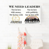 正義と人類を愛するリーダーが必要 横断幕 (インサイチュ)