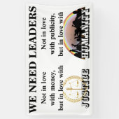 正義と人類を愛するリーダーが必要 横断幕 (縦)