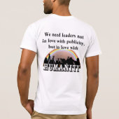 正義と人類を愛するリーダーが必要 Tシャツ (裏面)