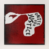 正義のために団結せよ!抗議スローガンのバナー ジグソーパズル (横)