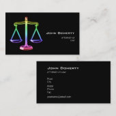 正義のはかりで測られるカラフルな白熱 名刺 (正面/裏面)