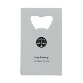 正義のはかりで測られる弁護士|のクラシック クレジットカード栓抜き (正面)